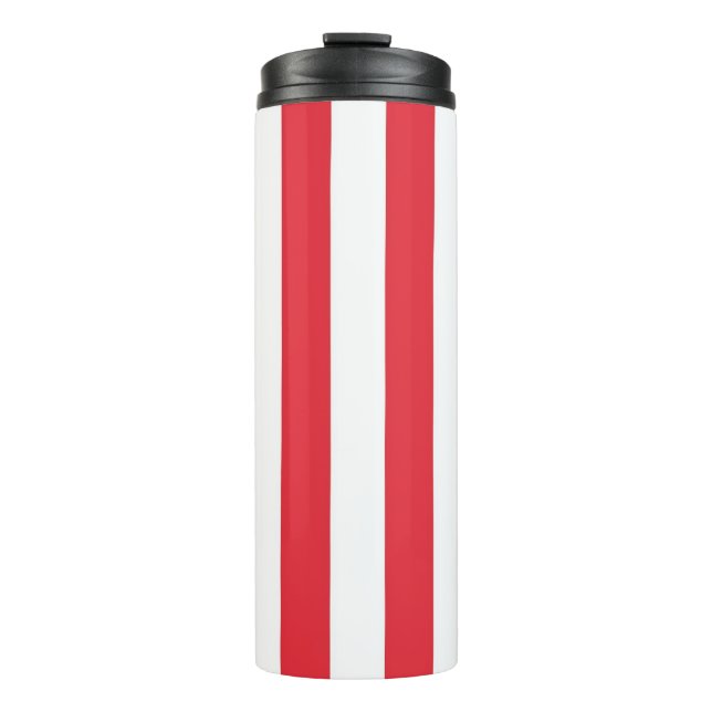 Bouteilles Isothermes Gobelet Thermique Rayure Rouge & Blanc (Devant)