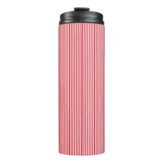 Bouteilles Isothermes Gobelet Thermique Rayure Rouge & Blanche (Devant)