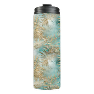 Bouteilles Isothermes Gold Aqua White Feuilles tropicaux