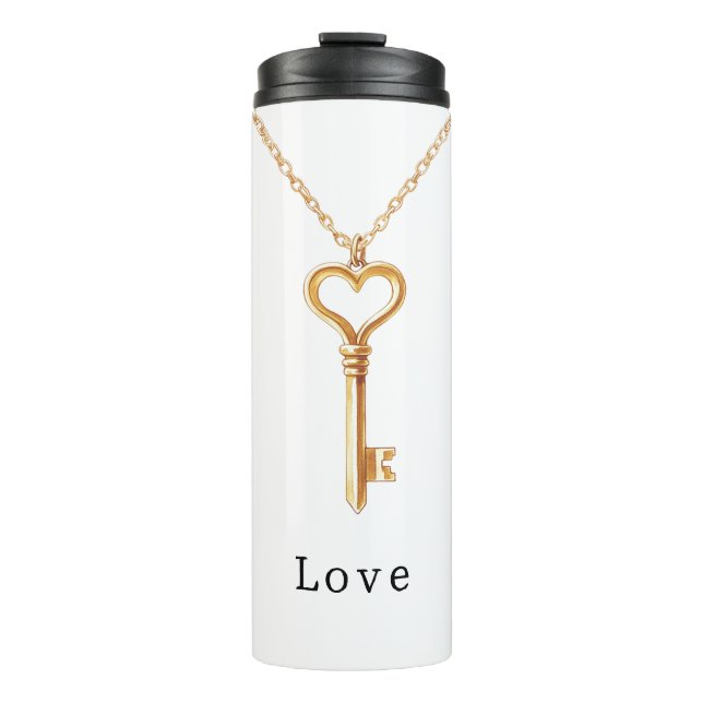 Bouteilles Isothermes Gold Chain Heart Necklace Love (Devant)