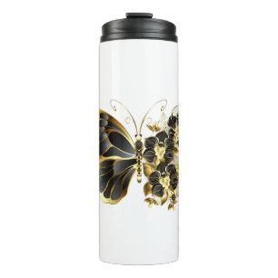 Bouteilles Isothermes Gold flower Butterfly with Black Orchid