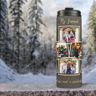 Bouteilles Isothermes Gold Grey 6 Modèle photo et texte Noël