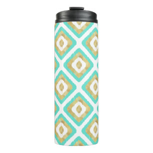 Bouteilles Isothermes Gold & Turquoise Chic Ikat Motif