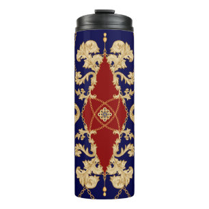 Bouteilles Isothermes Golden Damask motif sans soudure. Vintage indienne