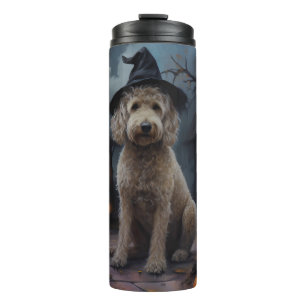Bouteilles Isothermes Goldendoodle Citrouille Halloween effrayant