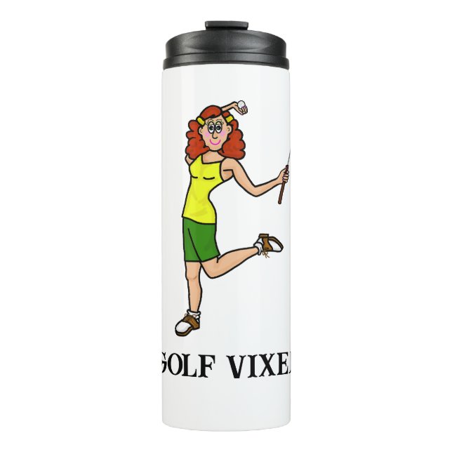 Bouteilles Isothermes Golf Vixen Femme Golfeur Thermal Tumbler (Devant)