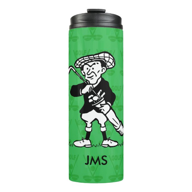 Bouteilles Isothermes Golfeur personnalisé de bande dessinée de golf (Devant)