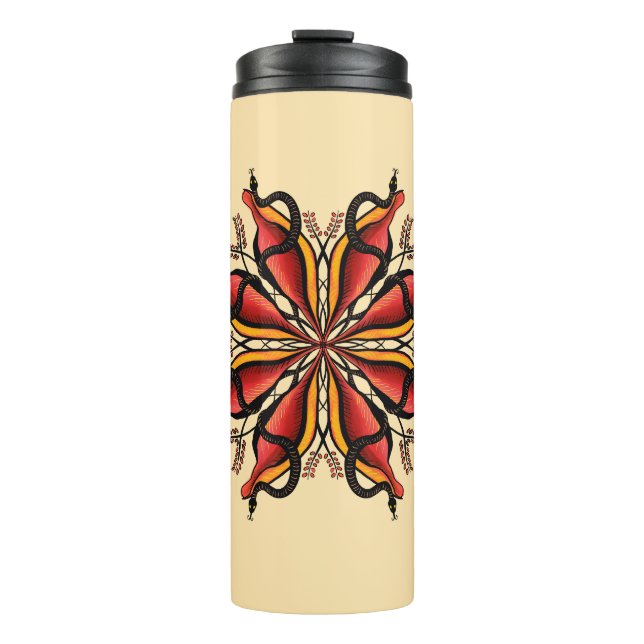 Bouteilles Isothermes Goth Snakes Flower Tattoo Style (Devant)