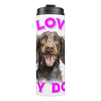 Bouteilles Isothermes Gourde "I Love My Dog" – Illustration Épagneul