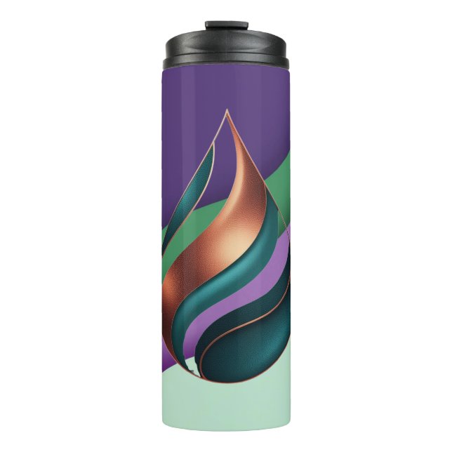 Bouteilles Isothermes Goutte Moderne Vague Violet Vert Cuivre (Devant)