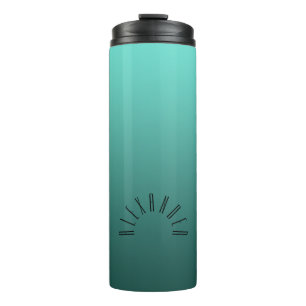 Bouteilles Isothermes Gradient neutre élégant Teal avec le nom fait su