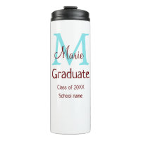 Gradué ajouter nom monogramme vert rose simple min