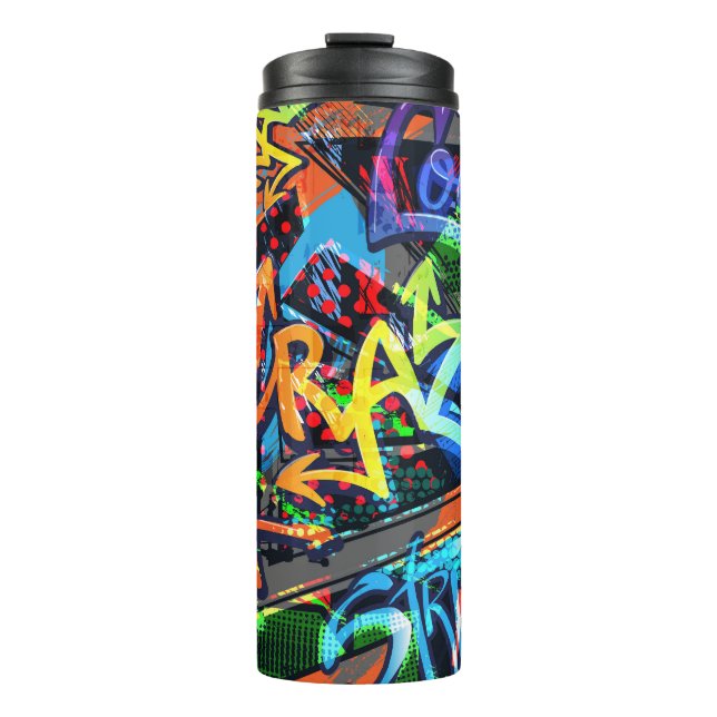 Bouteilles Isothermes Graffiti lumineux, design graphique urbain. (Devant)