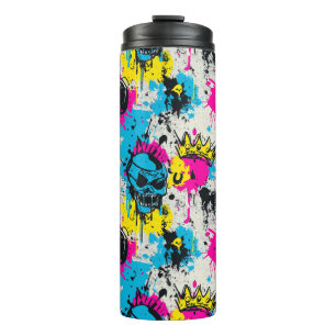 Bouteilles Isothermes Graffiti Motif avec des couleurs néon et un terrai