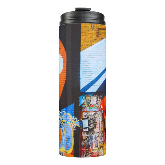 Bouteilles Isothermes Graffiti orange et bleu (Devant)