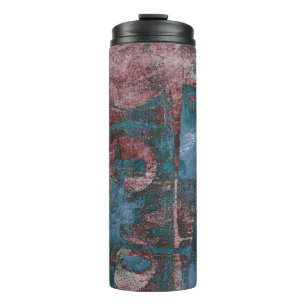 Bouteilles Isothermes Graffiti peint Grunge Taupe bleu rouille