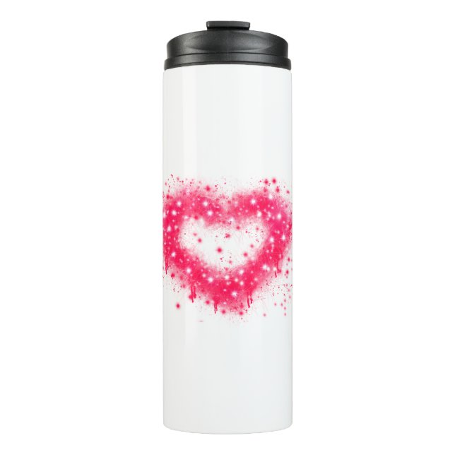 Bouteilles Isothermes Graffiti peinture rose brillant design coeur (Devant)