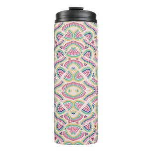 Bouteilles Isothermes Grand mug de voyage isolé avec des motifs géométri