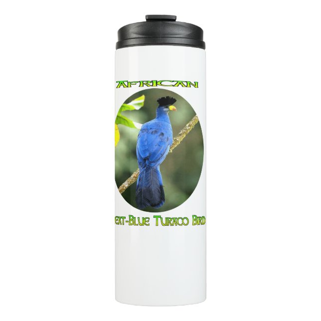Bouteilles Isothermes Grand Turaco Bleu d'Afrique Paruline thermique (Devant)