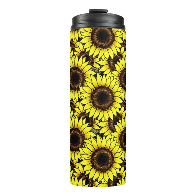 Bouteilles Isothermes Grands tournesols jaune doré (Devant)