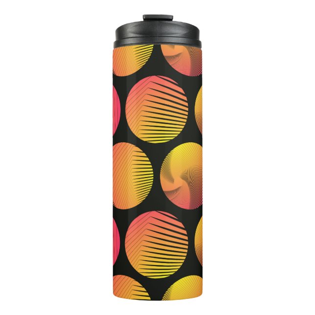 Bouteilles Isothermes graphic circles seamless pattern in orange fire sh (Devant)