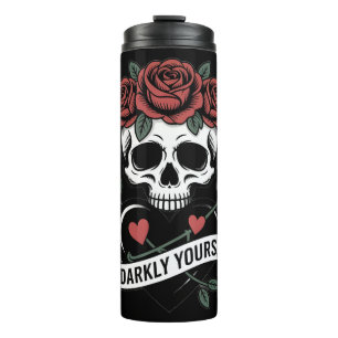 Bouteilles Isothermes Graphique Darkly Yours : Crâne gothique avec des r
