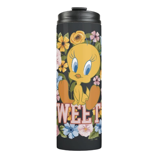 Bouteilles Isothermes Graphique de broderie florale TWEETY™ (Devant)