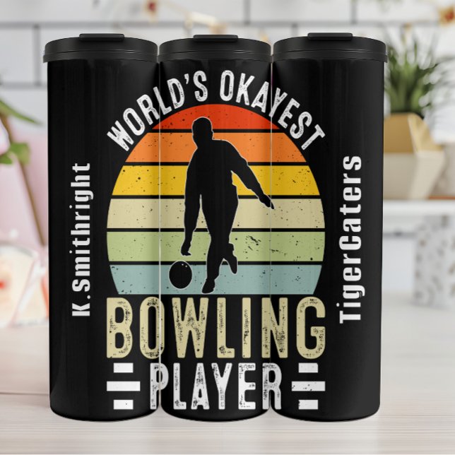 Bouteilles Isothermes Graphique du joueur de Bowling le plus Okayest du  (Créateur téléchargé)