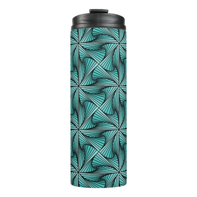 Bouteilles Isothermes Graphique géométrique 3D pivotante Turquoise vert (Devant)