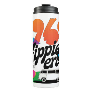 Bouteilles Isothermes Graphisme Rétro 1969 Ère Hippie avec Symbole de Pa
