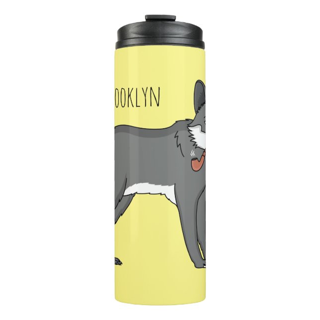 Bouteilles Isothermes Gray wolf with pipe cartoon (Devant)
