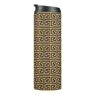 Bouteilles Isothermes Grec Meander Carré clé H Motif Brown