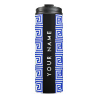 Grec Meander Key Blue, Votre Nom, Personnaliser