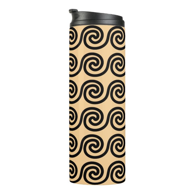 Bouteilles Isothermes Grec Meander Key Waves Motif Brown (Tourné sur la droite)