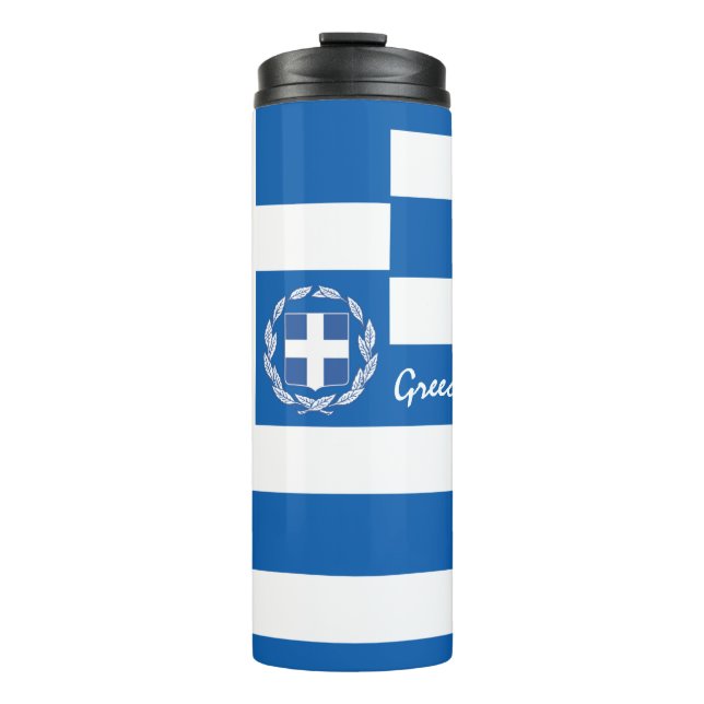 Bouteilles Isothermes Grèce Travel Mug, drapeau patriotique grec (Devant)