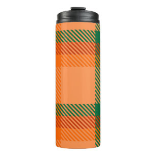Bouteilles Isothermes Green, Red, Orange and Beige Tartan Plaid Scottish