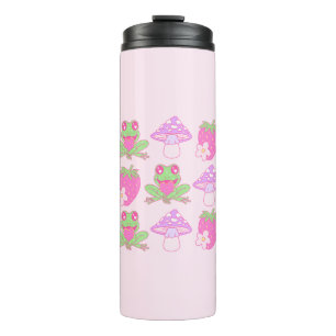 Bouteilles Isothermes Grenouille Kawaii, champignon et fraise