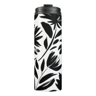 Bouteilles Isothermes Grille noire : vintage motif chrysanthème