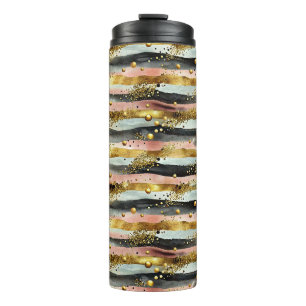 Bouteilles Isothermes Grilles roses et noires ondulées avec Parties scin