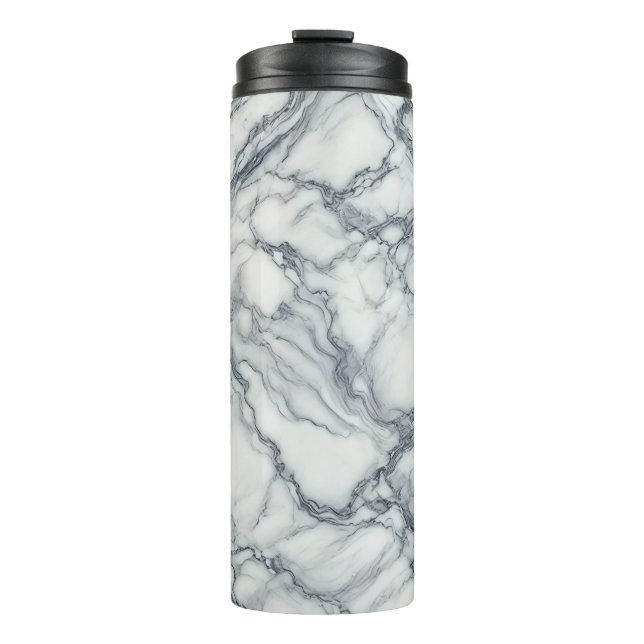 Bouteilles Isothermes Gris Chic & Aspect Marbre Blanc Glamour (Devant)