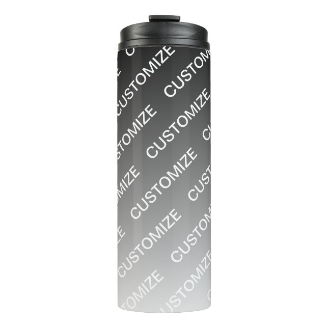 Bouteilles Isothermes Gris (couleur changeable) Ombre & Motif de texte (Devant)
