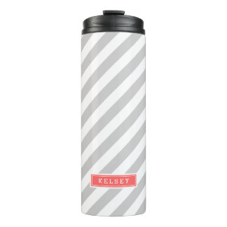 Bouteilles Isothermes Gris et corail - Gris et bandes de preppy Monogram