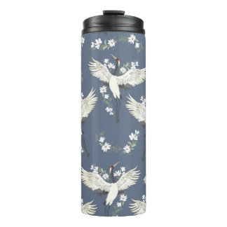 Bouteilles Isothermes grue, motif, illustration vintage oiseau volant f