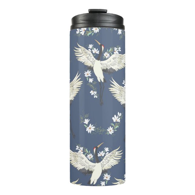 Bouteilles Isothermes Grue vintage : Motif d'oiseaux volant (Devant)