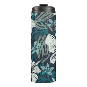 Bouteilles Isothermes Grunge Hibiscus, Papier peint Floral Tropical.