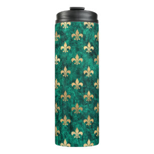 Bouteilles Isothermes Grunge Velvet Vert Fleur De Lis Mardi Gras