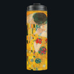 Bouteilles Isothermes Gustav Klimt Le Baiser<br><div class="desc">Paruline thermale avec peinture à l’huile de Gustav Klimt à la feuille d’or The Kiss (1908). Un homme et une femme,  aux couleurs dorées brillantes,  embrassent et embrassent avec amour dans un champ de fleurs. Un grand cadeau pour les amateurs d'art Art Nouveau et autrichien.</div>