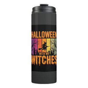 Bouteilles Isothermes Halloween Avec Mes Sorcières Rétro Coucher De Sole