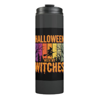 Bouteilles Isothermes Halloween Avec Mes Sorcières Rétro Coucher De Sole