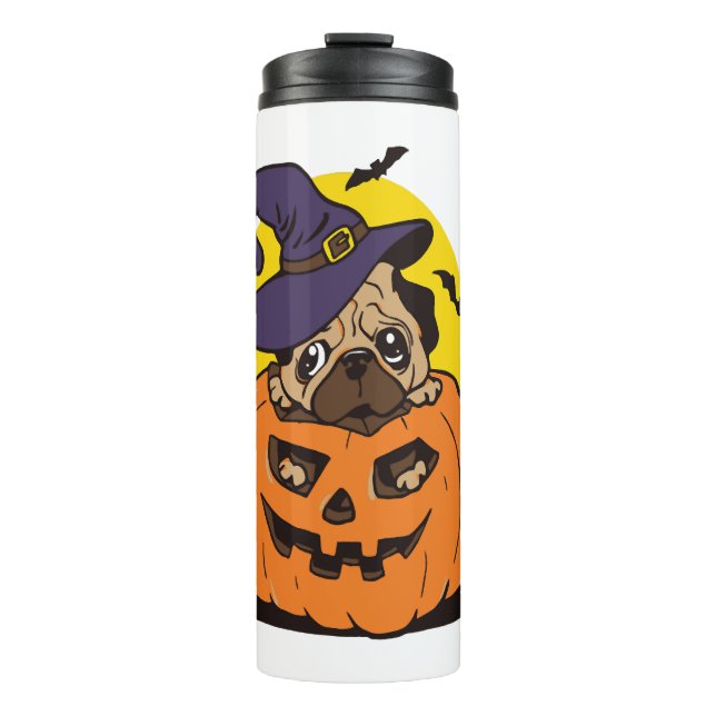 Bouteilles Isothermes Halloween Chien citrouille, Drôle chien d'Hallowee (Devant)